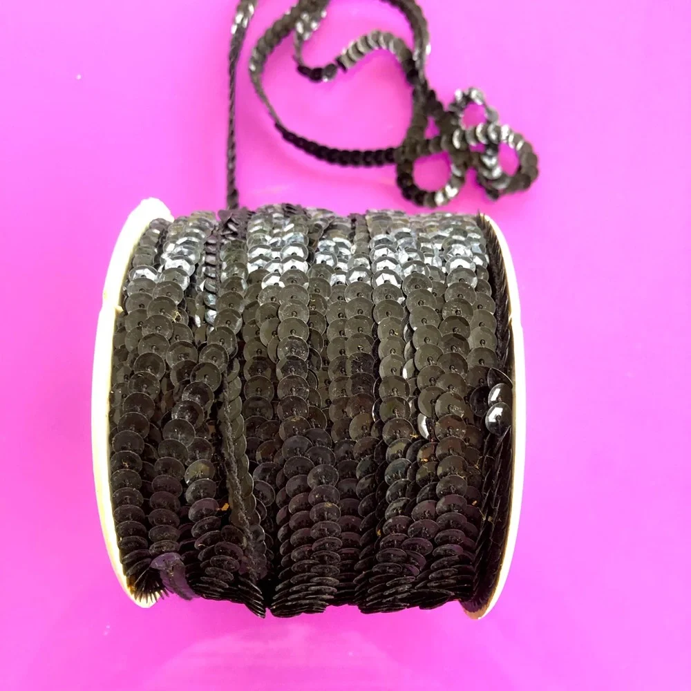 Roll of approximately 100 yards of Black Sequins Trim for Arts & Crafts